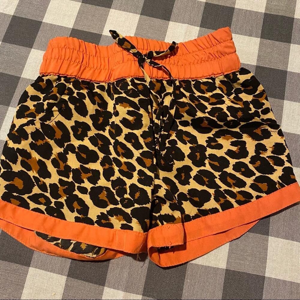 Real Love Animal Print Shorts Girls Size 4 Cheetah w/ Orange